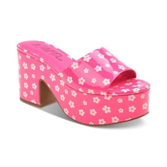 Wild Pair Shoes - Wild Pair Women's Melborne Platform Sandals, Pink Daisy, US 7